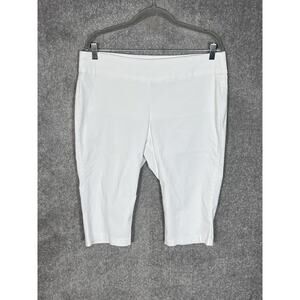 Christopher & Banks Signature Slimming Capri Pants Womens Size 14P White Pull On